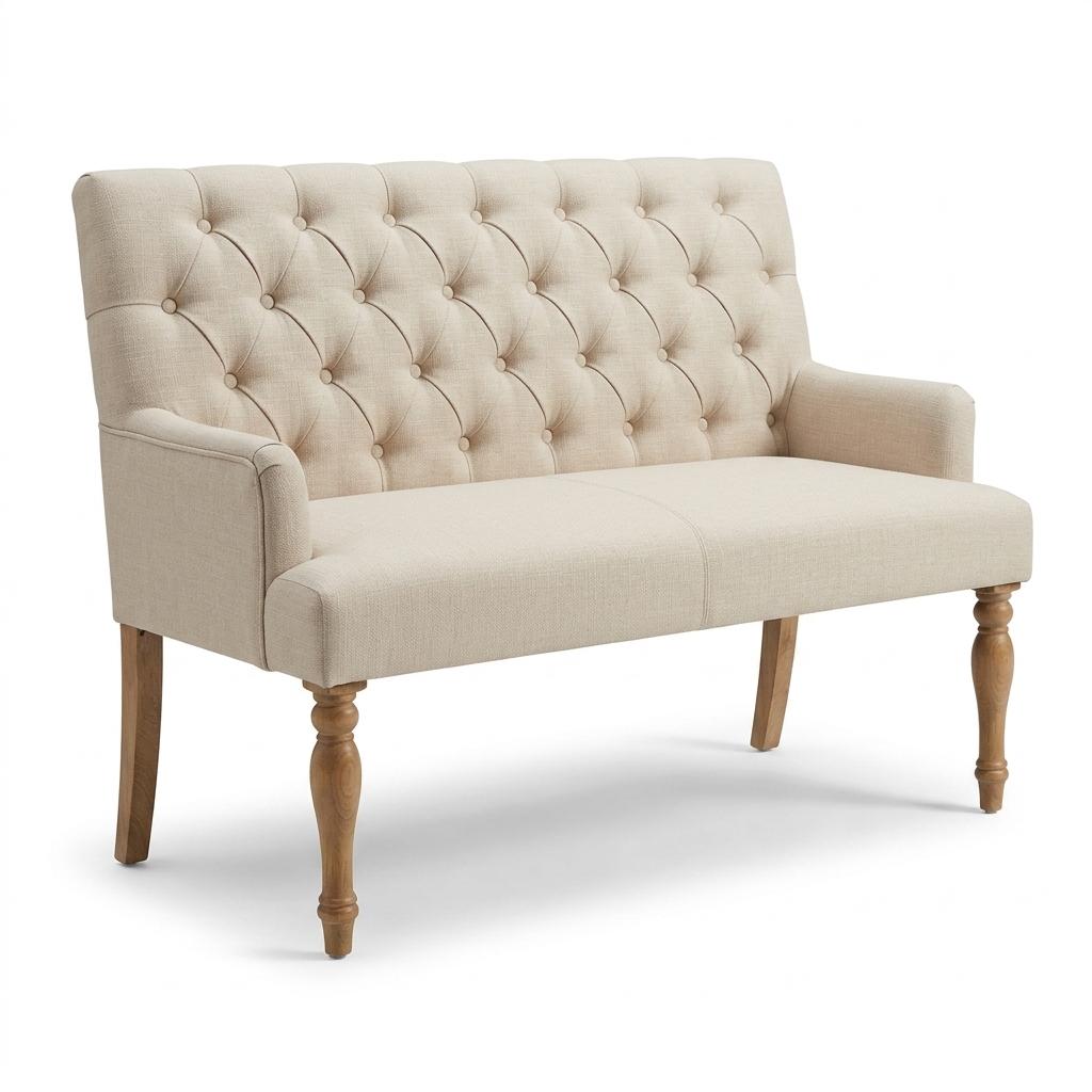 Modern Upholstered Wood, Light Beige Bench - JULIPA MAE DINING BENCH