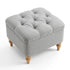 Modern Grey Fabric Ottoman, Oak Legs - JULIPA NEW GREY