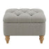 Modern Grey Fabric Ottoman, Oak Legs - JULIPA NEW GREY