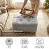 Modern Grey Fabric Ottoman, Oak Legs - JULIPA NEW GREY