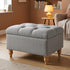 Modern Grey Fabric Ottoman, Oak Legs - JULIPA NEW GREY