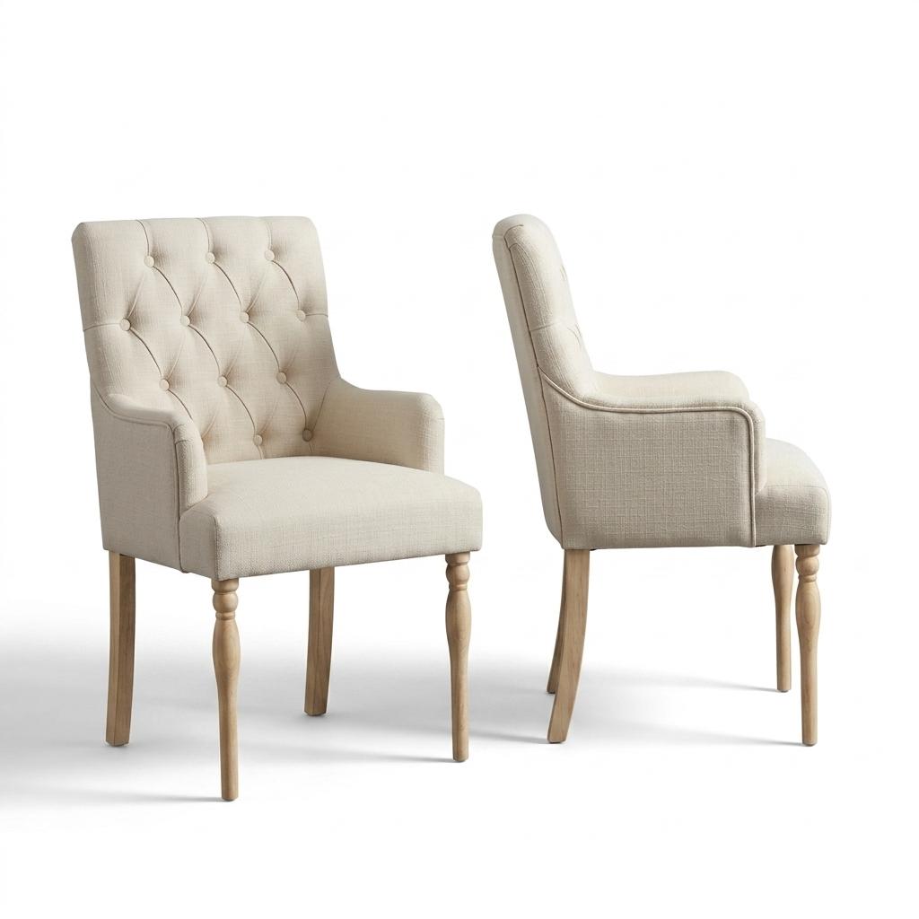 Modern Upholstered Dining, Rubber Wood Legs - JULIPA MAE Pair of Dining Chairs