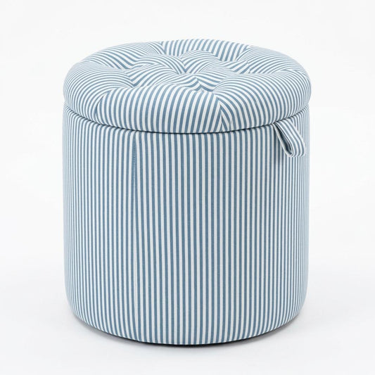 Modern Striped Ottoman, Upholstered Storage Bench - Julipa Mae