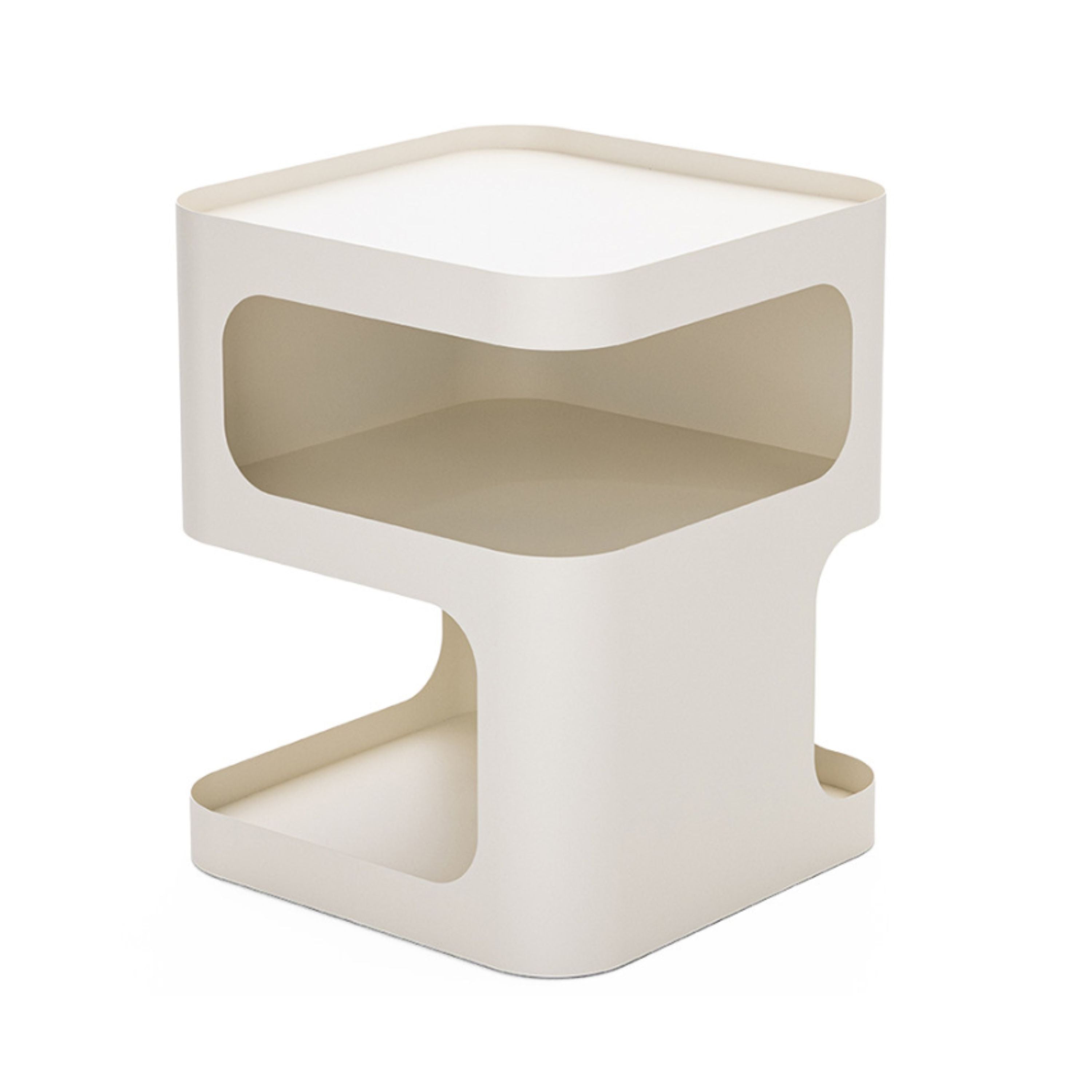 Modern Iron Accent Table, Space-Saving Storage - KARRY BEIGE