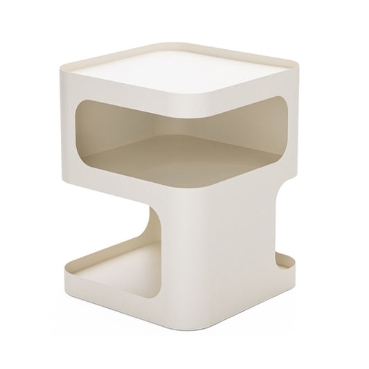 Modern Iron Accent Table, Space-Saving Storage - KARRY BEIGE