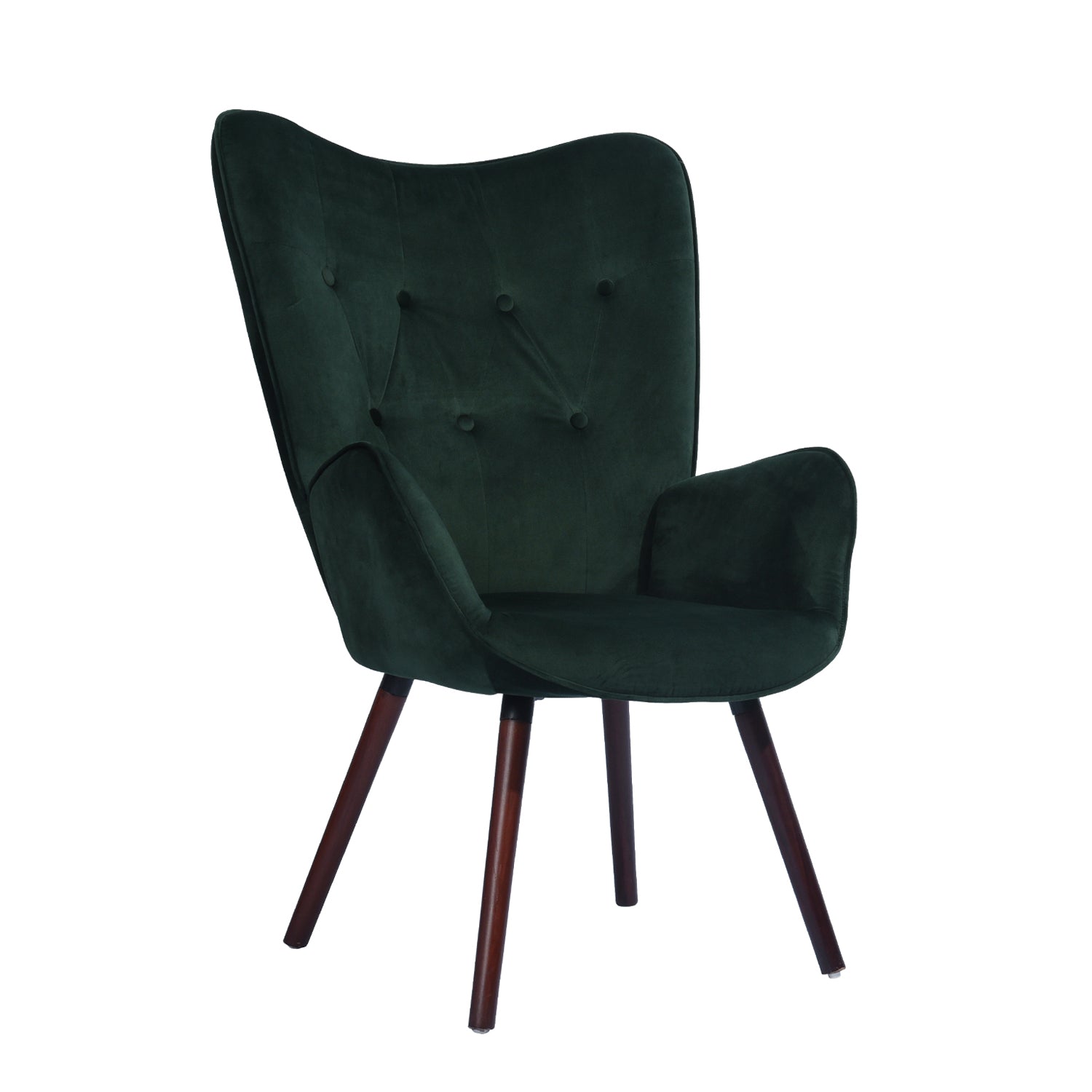 Modern Velvet Accent Chair, Green Fabric - KAS KD VELVET GREEN UKFR