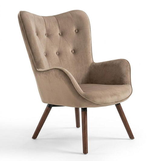 Modern Velvet Leisure Armchair – KAS KD VELVET TAUPE