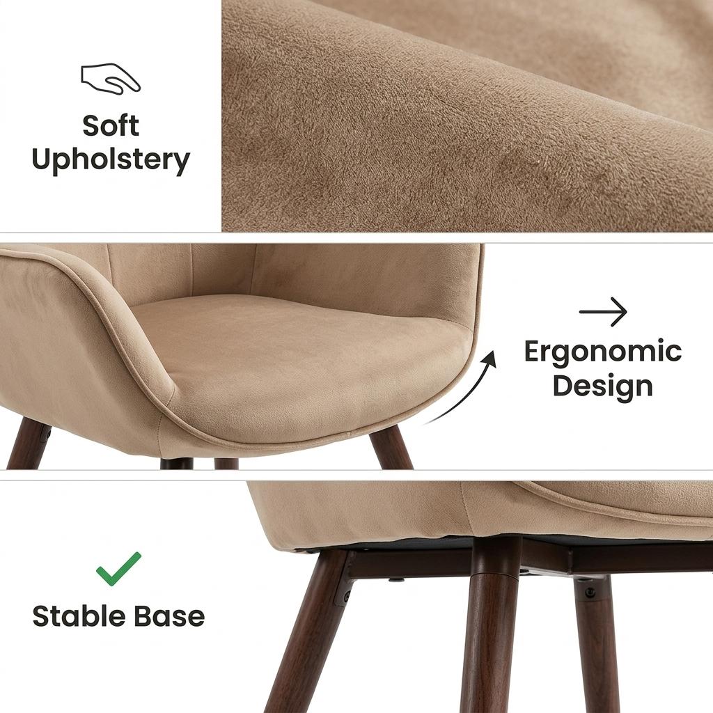 Modern Velvet Leisure Armchair – KAS KD VELVET TAUPE