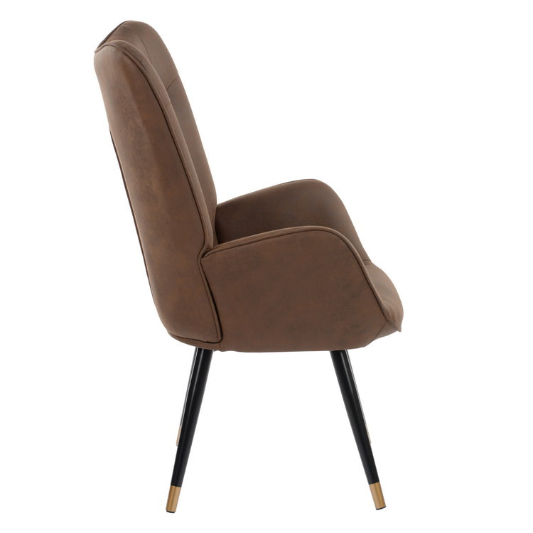 Kas Black Gold Leg Accent Chair