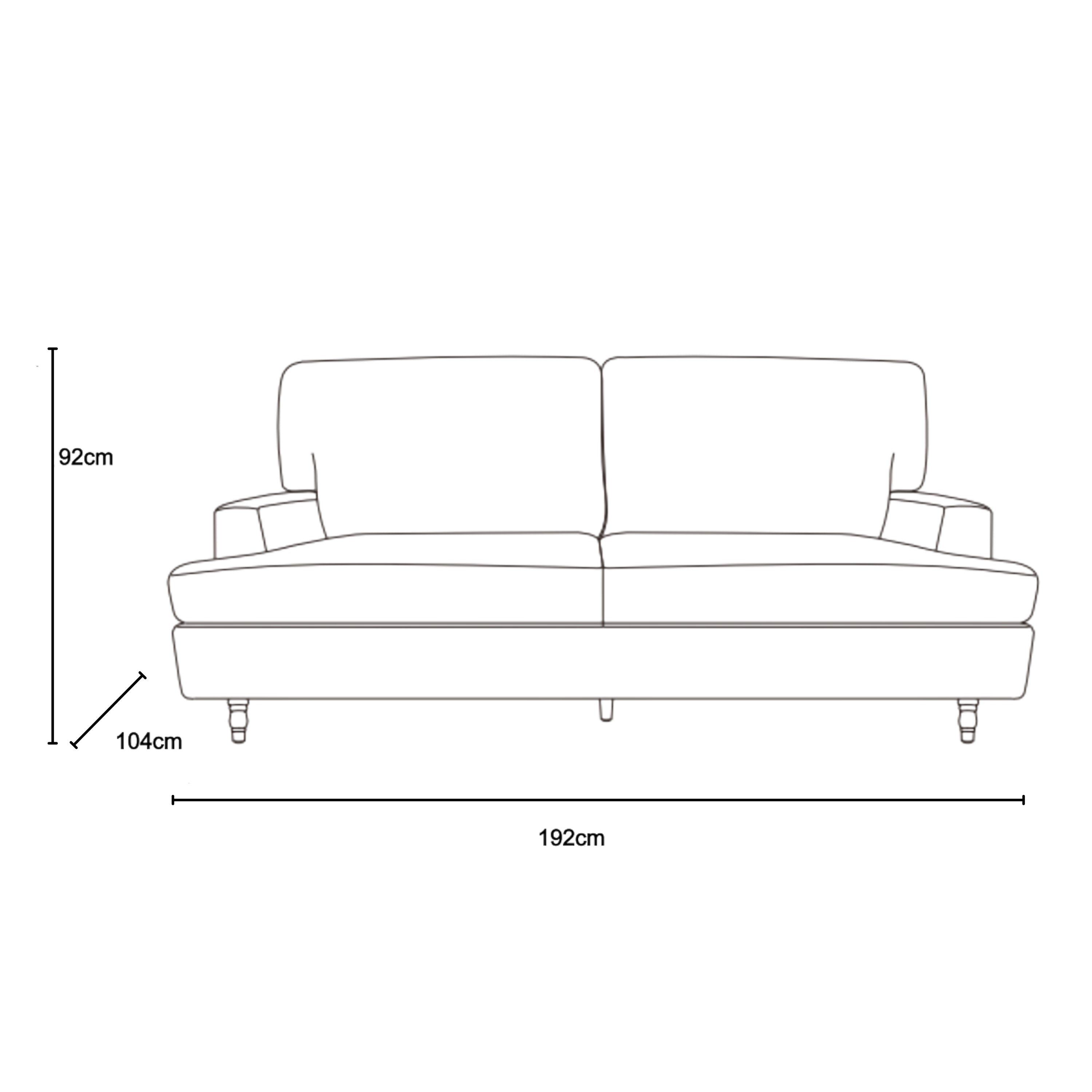 Modern Velvet Sofa, Wooden Frame - KATAR 2.5 SEAT