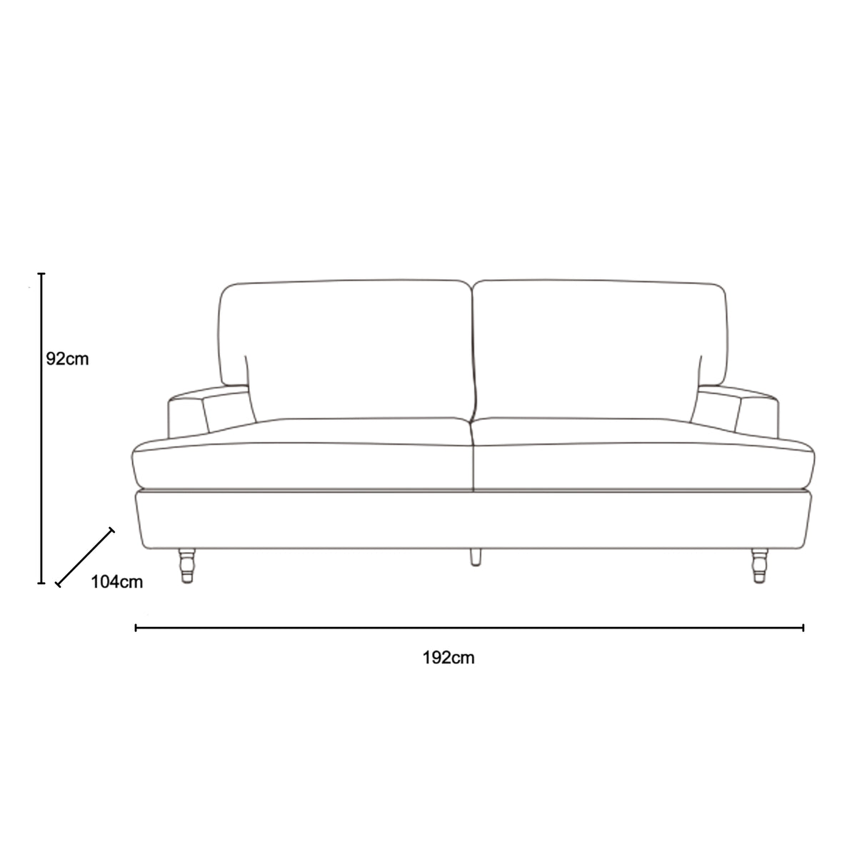 Modern Velvet Sofa, Wooden Frame - KATAR 2.5 SEAT