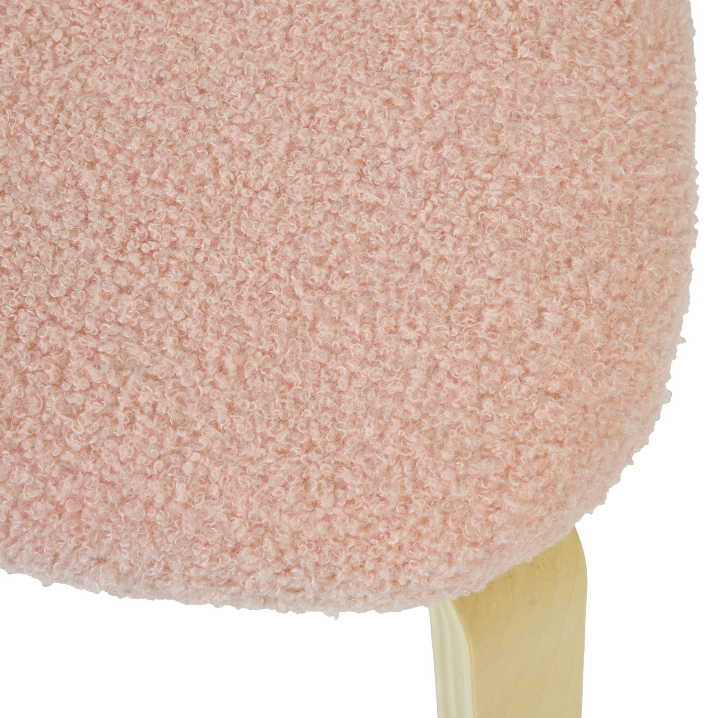 Modern Blush Triangular Stool, Upholstered Poplar - KELVOR
