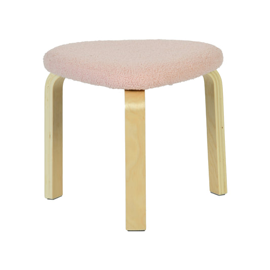 Modern Blush Triangular Stool, Upholstered Poplar - KELVOR