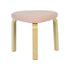 Modern Blush Triangular Stool, Upholstered Poplar - KELVOR