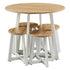 Modern Oak White Dining Set, MDF Table & Stools - KES DIN SET A