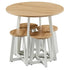 Modern Oak White Dining Set, MDF Table & Stools - KES DIN SET A