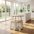 Modern Oak White Dining Set, MDF Table & Stools - KES DIN SET A