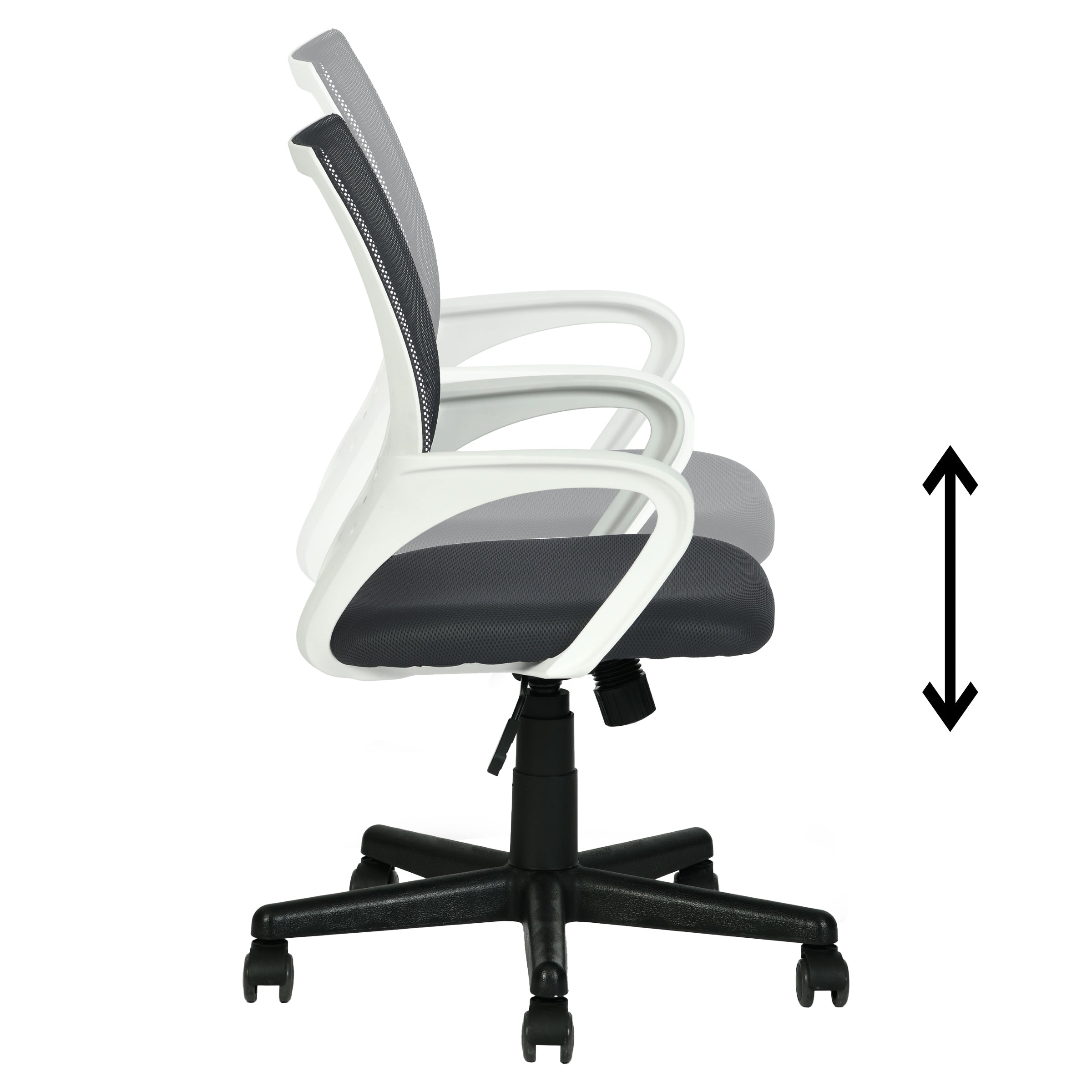 Modern Mesh Office Chair, Ergonomic Adjustable Seat - KITE BLACK W