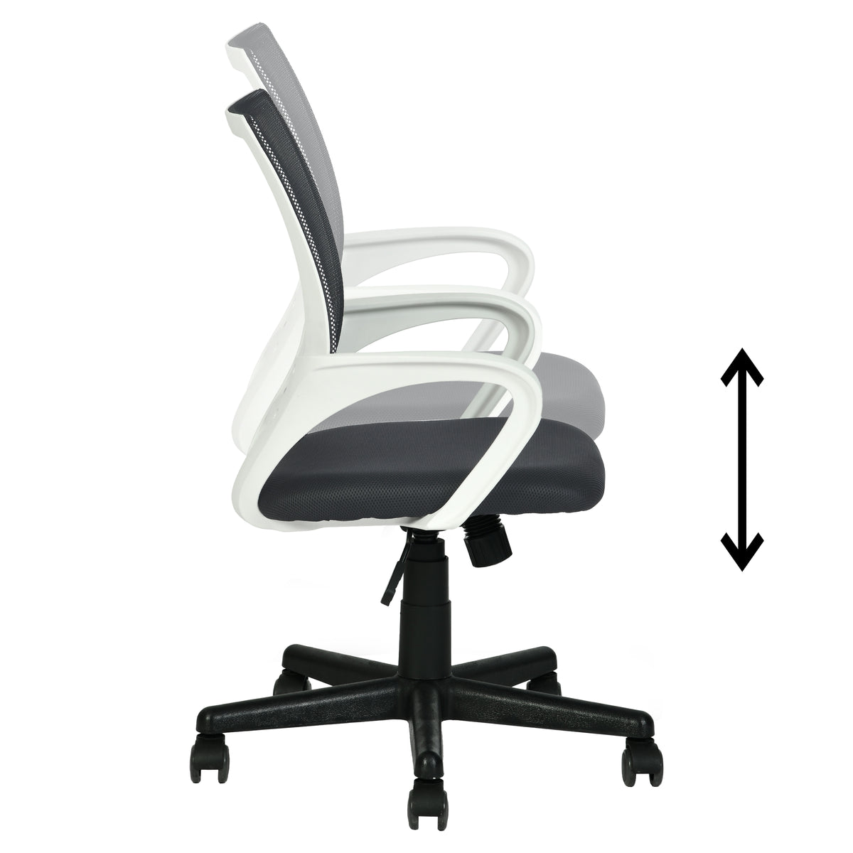 Modern Mesh Office Chair, Ergonomic Adjustable Seat - KITE BLACK W