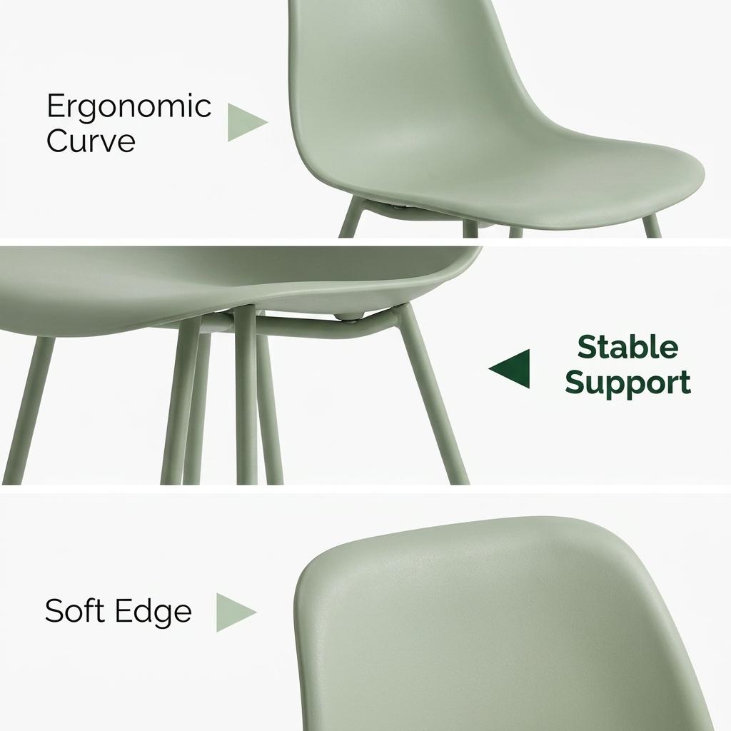 Modern Green Dining Chair, Metal Frame - KONWIN CHAIR GREEN Ⅱ