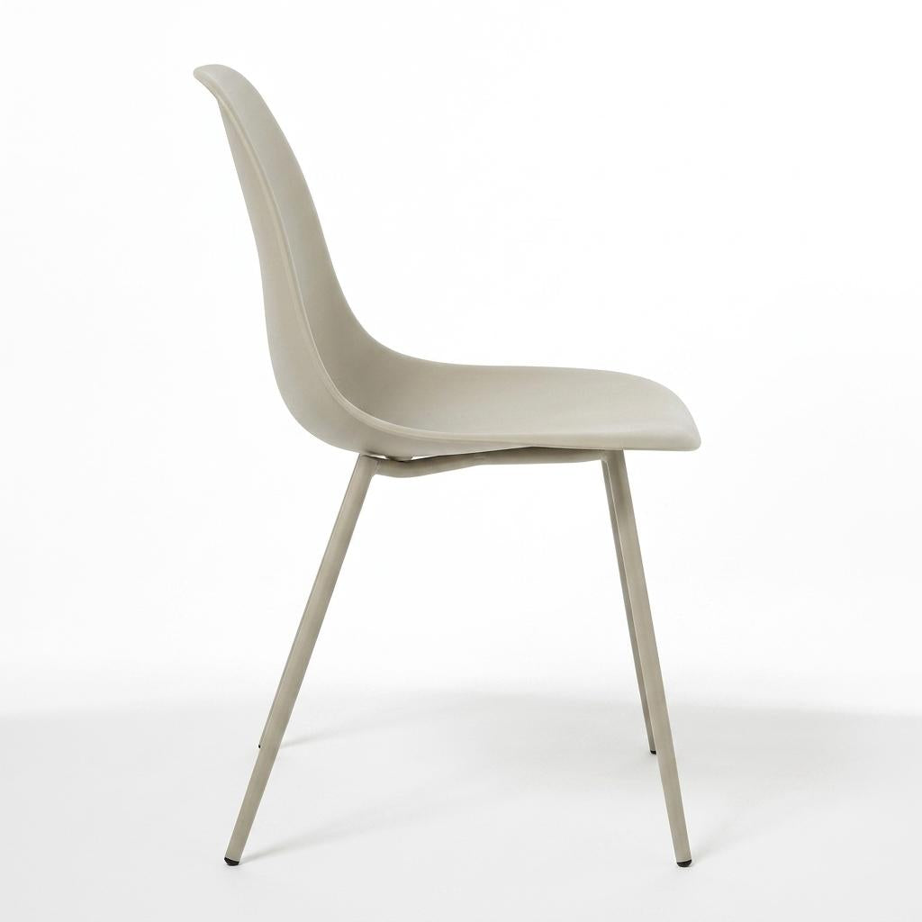 Modern Grey Dining Set, Metal Frame - KONWIN CHAIR GREY 4pc