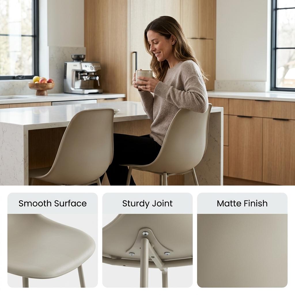 Modern Grey Dining Set, Metal Frame - KONWIN CHAIR GREY 4pc