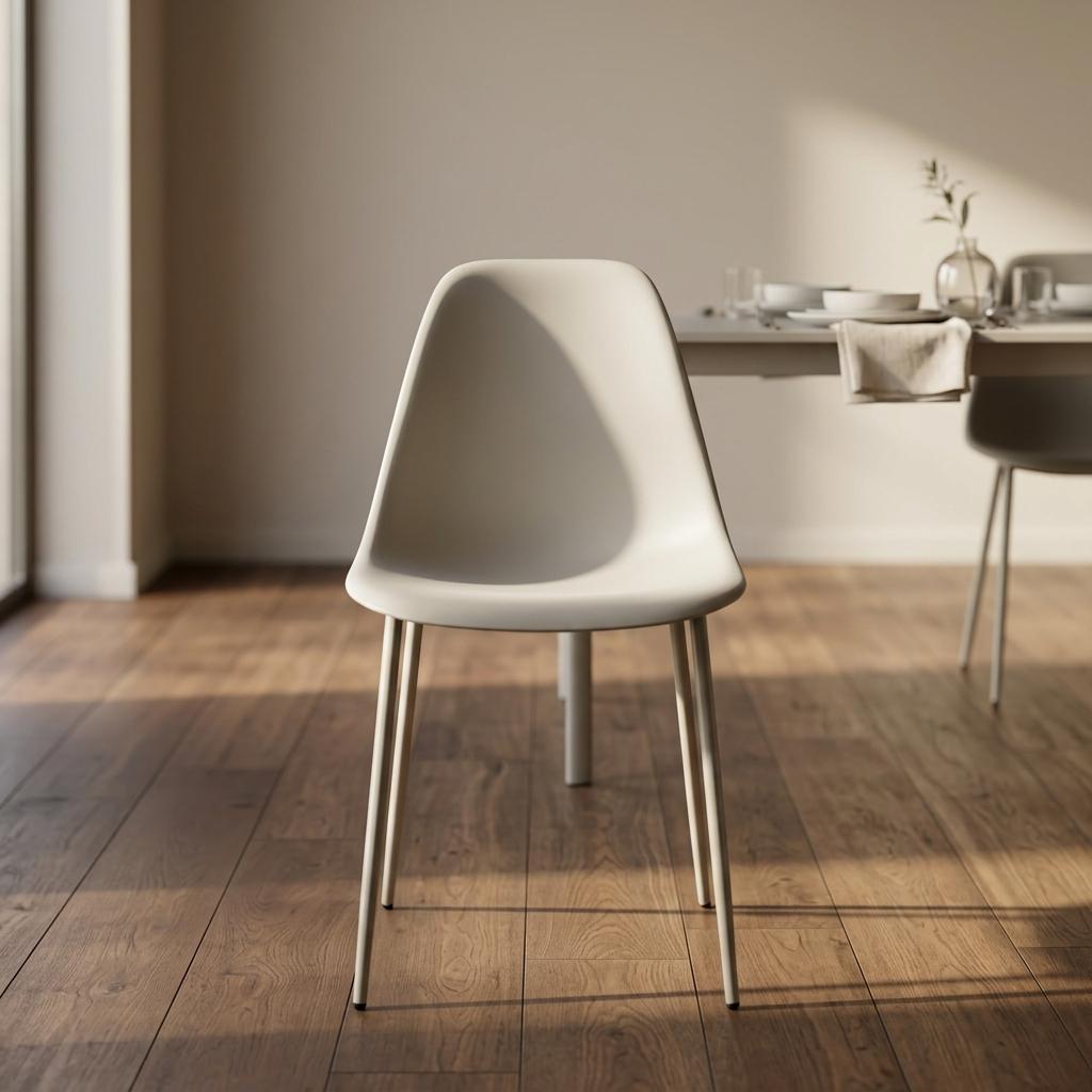 Modern Grey Dining Set, Metal Frame - KONWIN CHAIR GREY 4pc