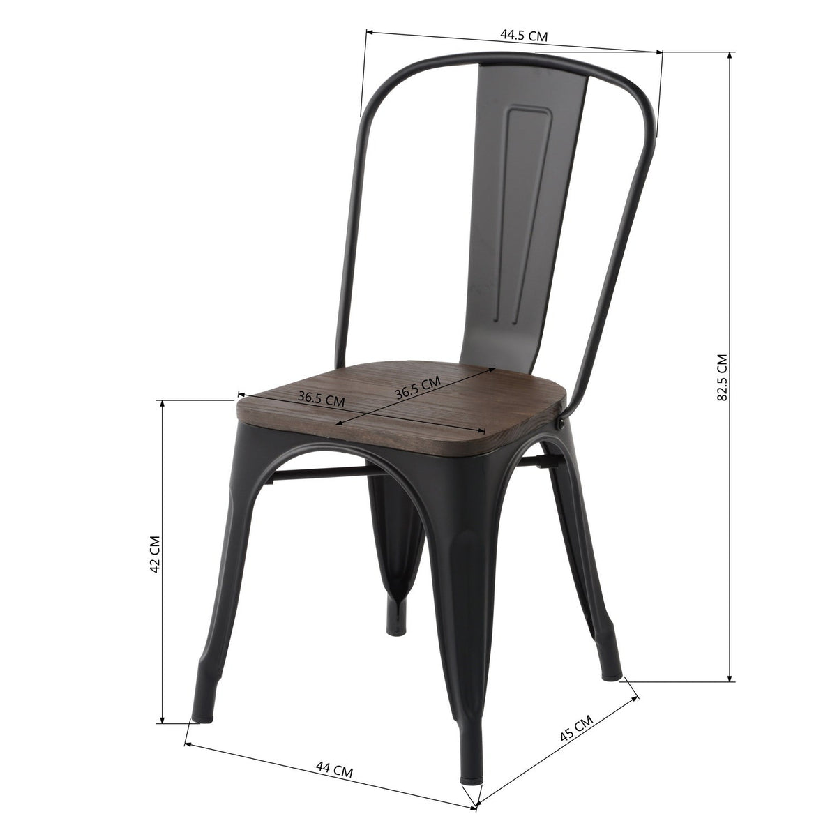 Kricox Black Wood Dining Chair