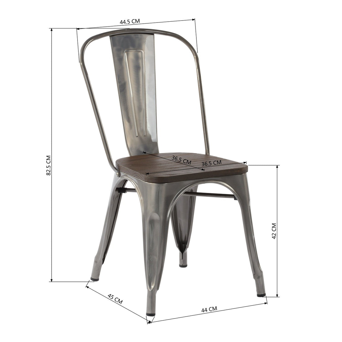 Kricox Black Wood Dining Chair