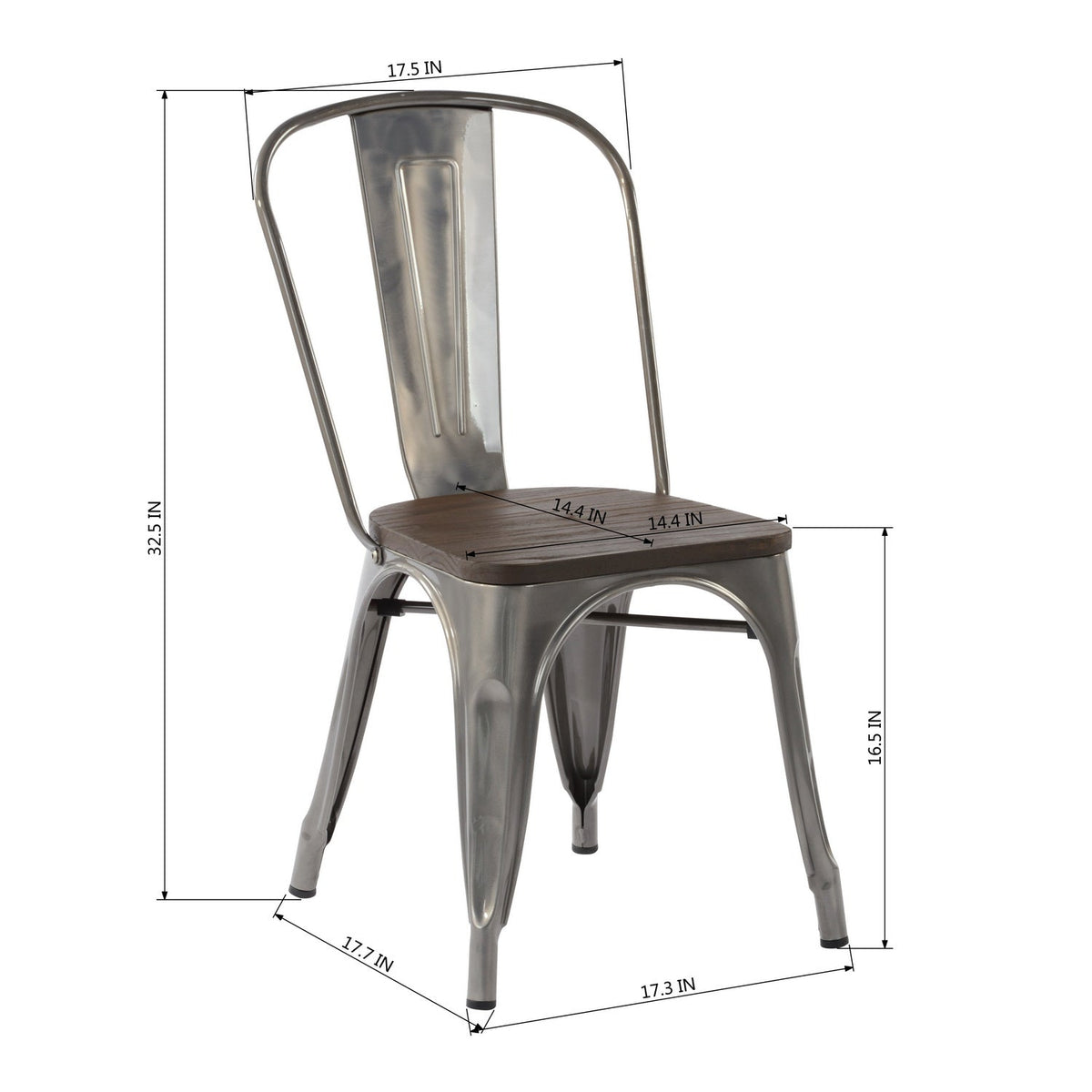 Kricox Black Wood Dining Chair