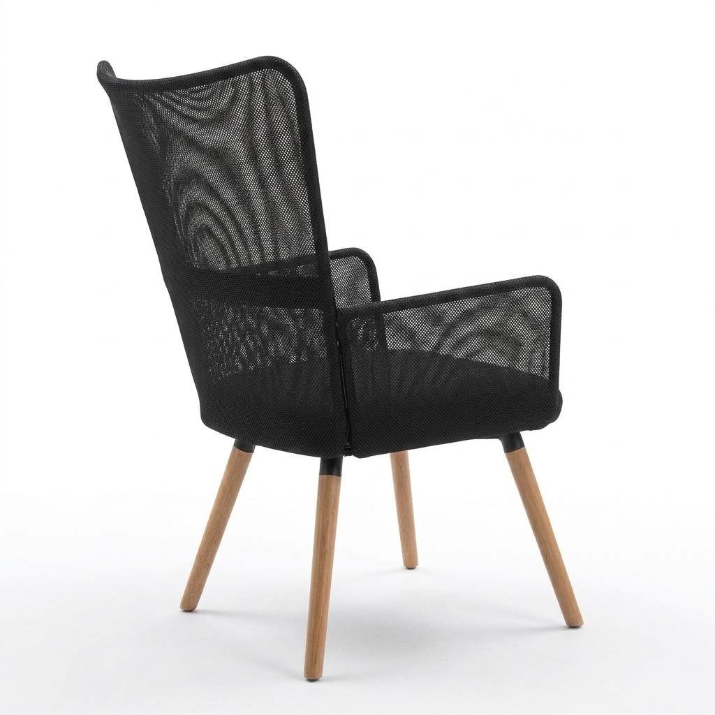 Kas Kd Mesh Wood Leg A Accent Chairs