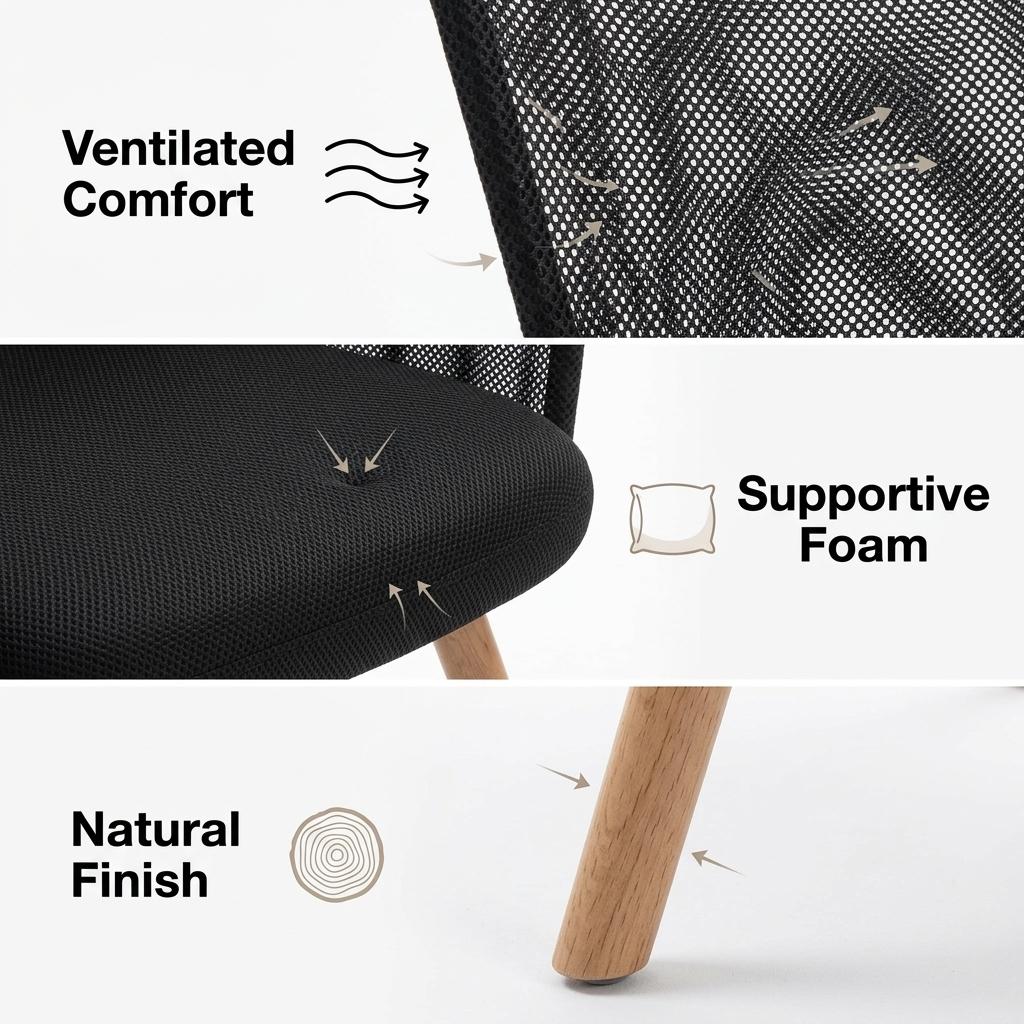Kas Kd Mesh Wood Leg A Accent Chairs