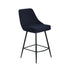 Modern Corduroy Bar Stool, Metal Frame - LAKERS H66 BLUE