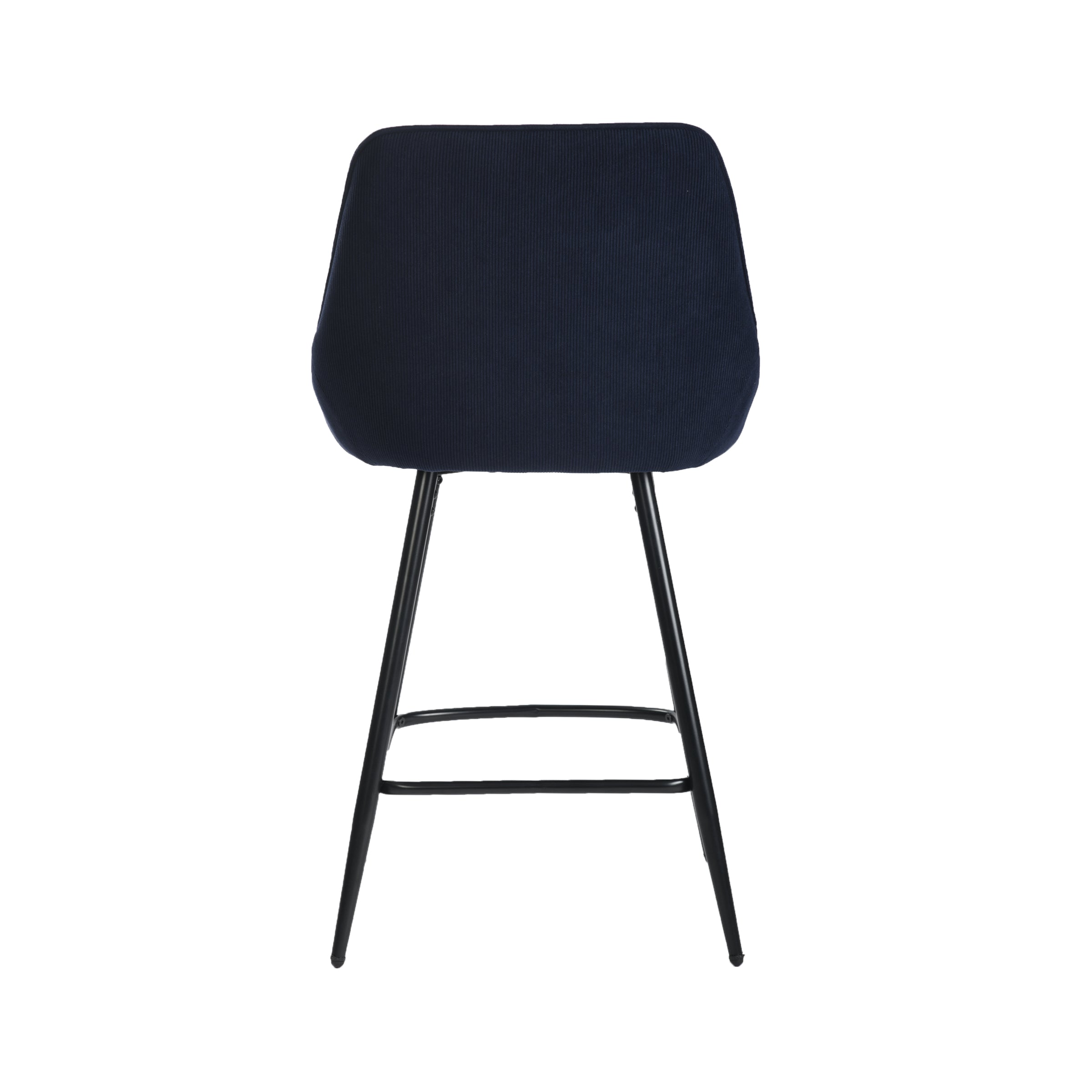 Modern Corduroy Bar Stool, Metal Frame - LAKERS H66 BLUE