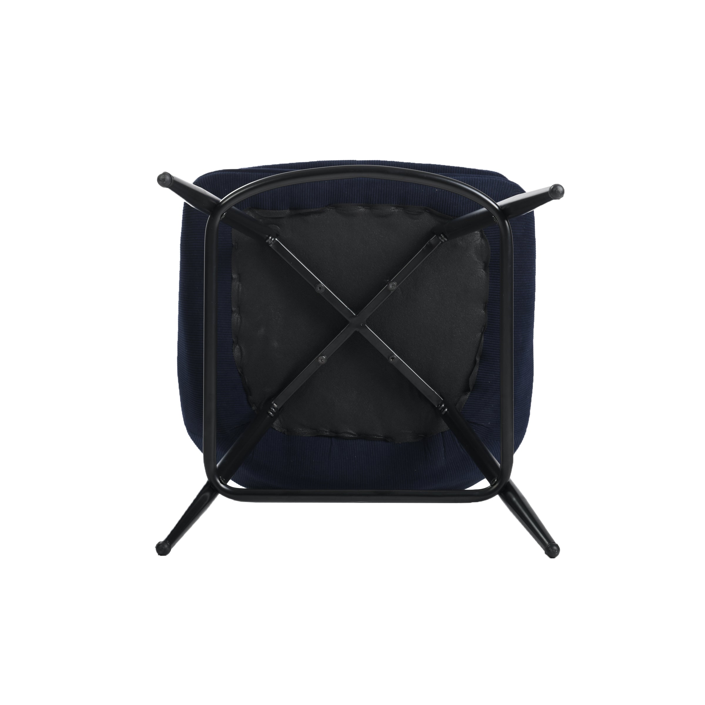 Modern Corduroy Bar Stool, Metal Frame - LAKERS H66 BLUE