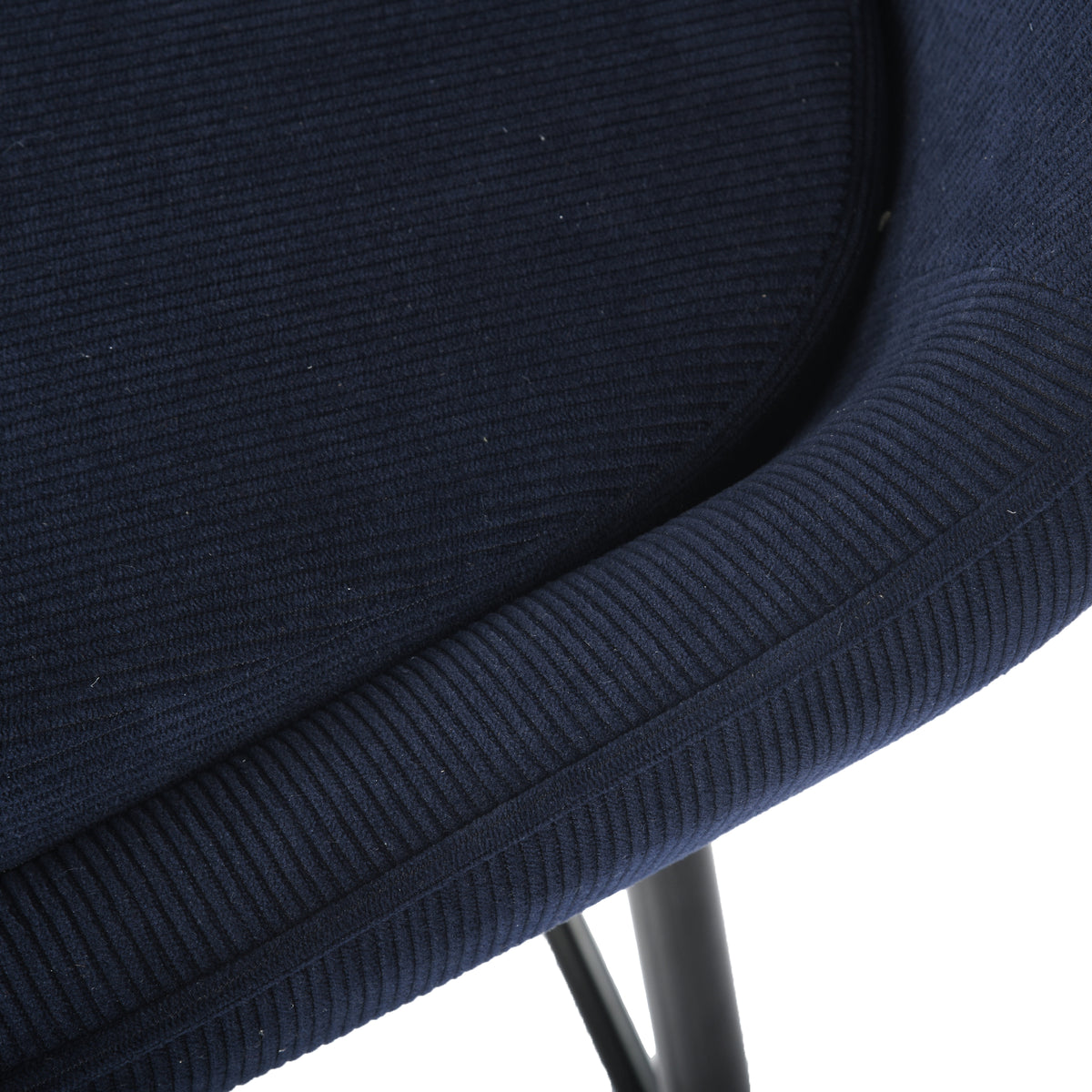Modern Corduroy Bar Stool, Metal Frame - LAKERS H66 BLUE