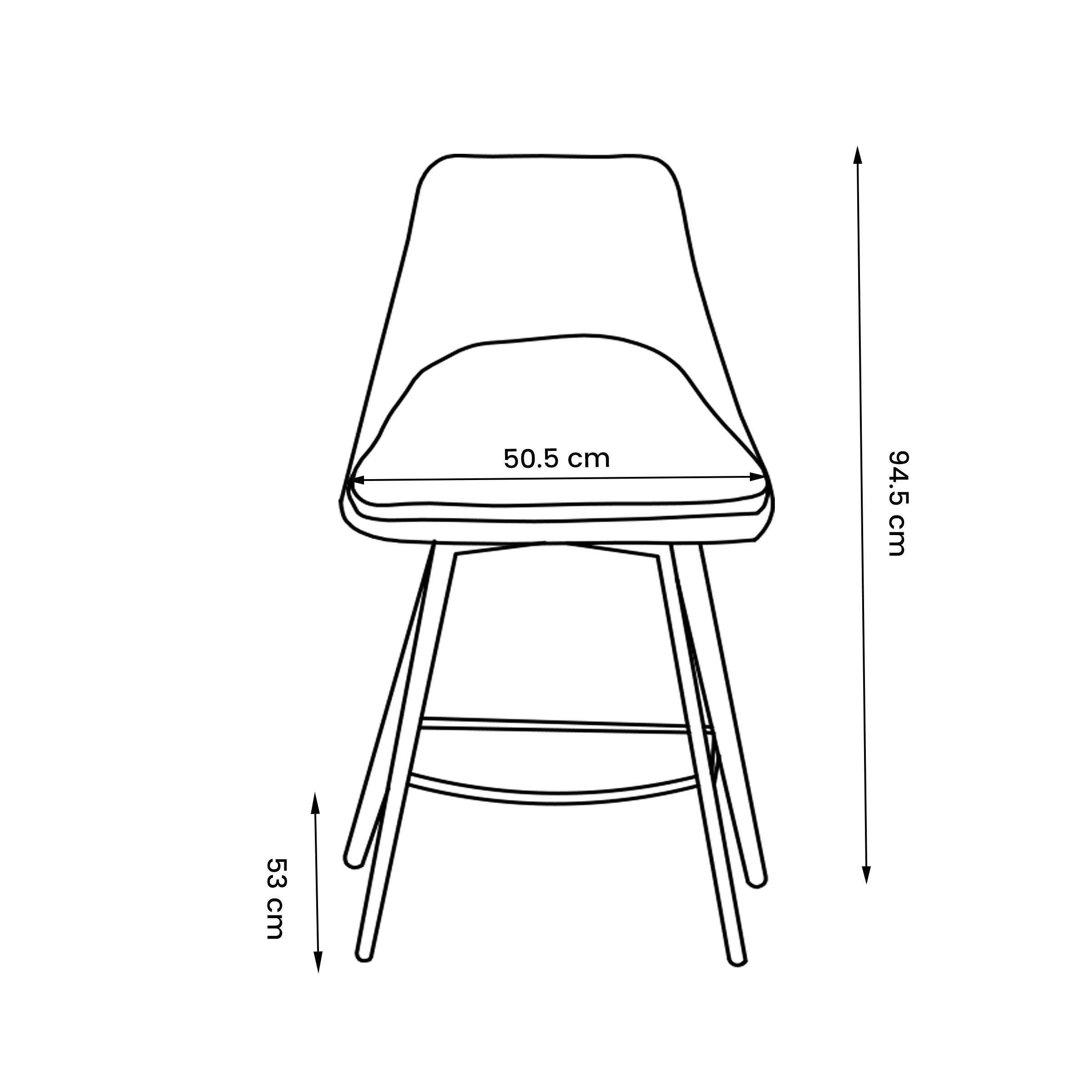 Modern Corduroy Bar Stool, Metal Frame - LAKERS H66 BLUE