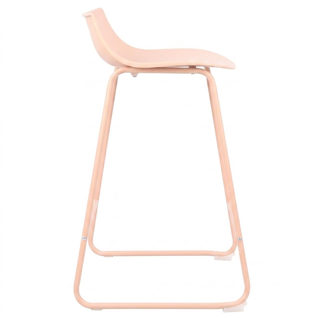 Modern Bar Stool, PP Seat & Metal Legs - LAMER TERRACOTTA