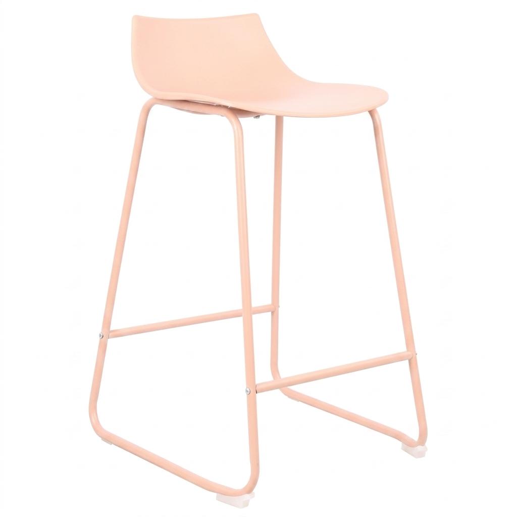 Modern Bar Stool, PP Seat & Metal Legs - LAMER TERRACOTTA