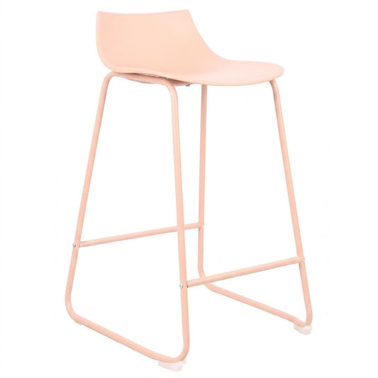 Modern Bar Stool, PP Seat & Metal Legs - LAMER TERRACOTTA