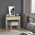 Modern Grey Vanity, MDF Melamine Finish - LANCASTER 2 Drawer Dressing Table Set
