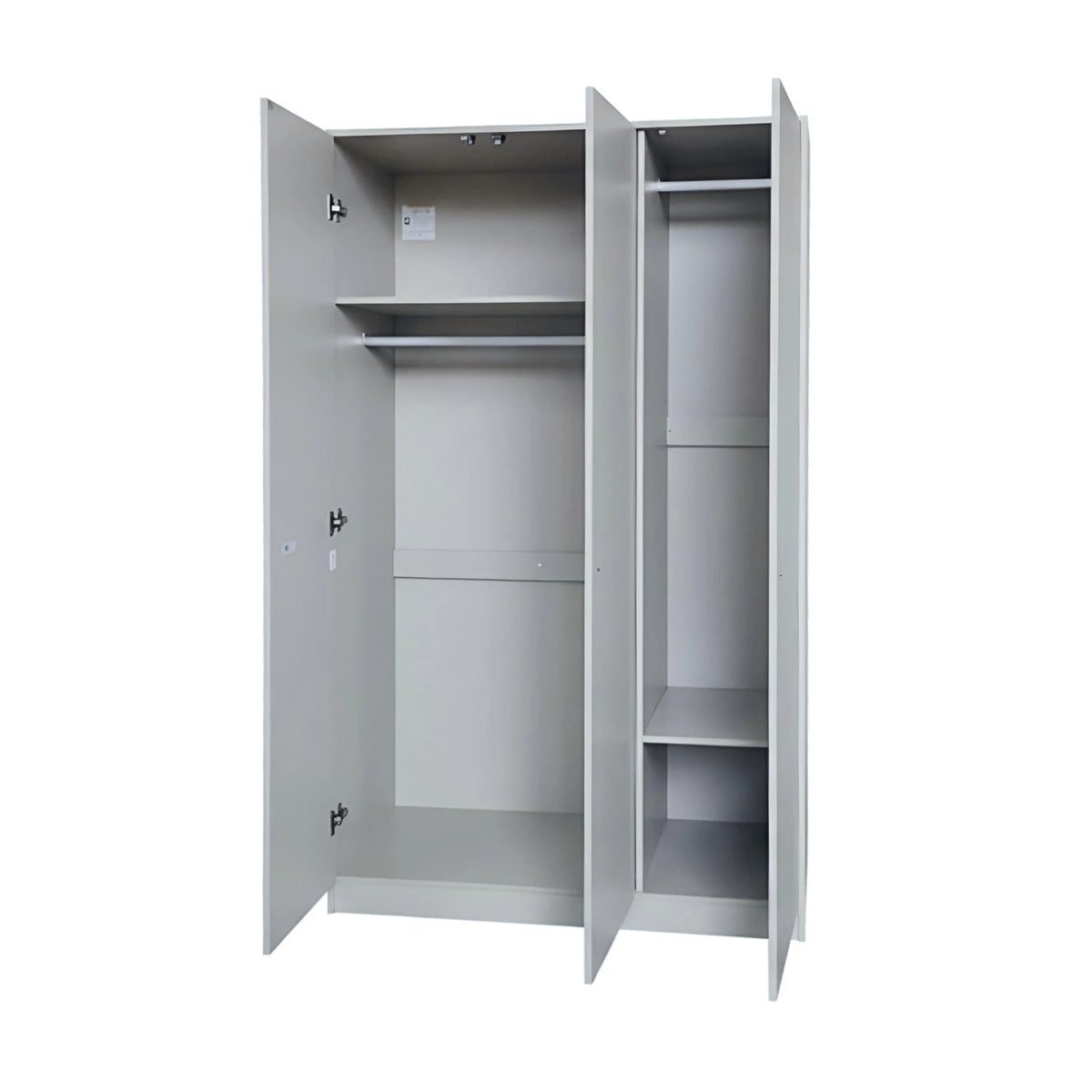 Modern Grey Storage, Melamine Finish - LANCASTER 3 Door Wardrobe