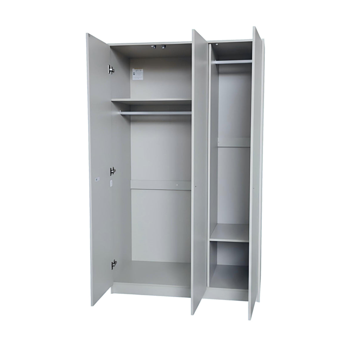Modern Grey Storage, Melamine Finish - LANCASTER 3 Door Wardrobe