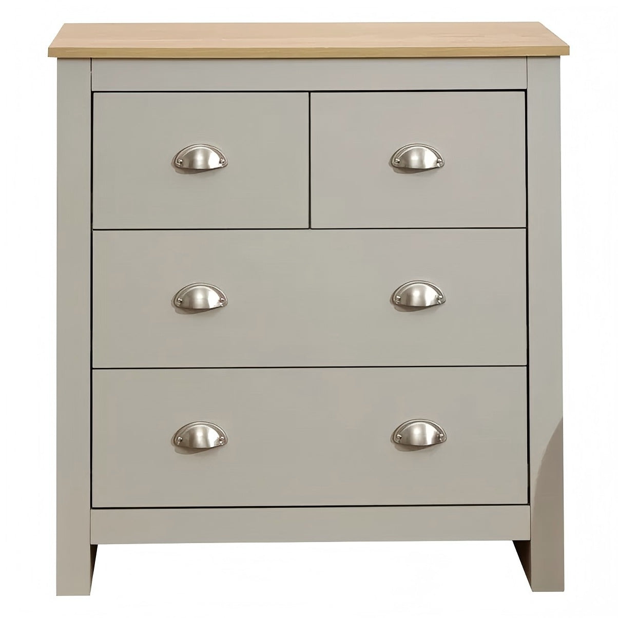 Modern Grey Storage, Melamine Finish - LANCASTER 4 Drawer Chest
