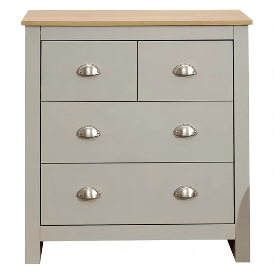 Modern Grey Storage, Melamine Finish - LANCASTER 4 Drawer Chest