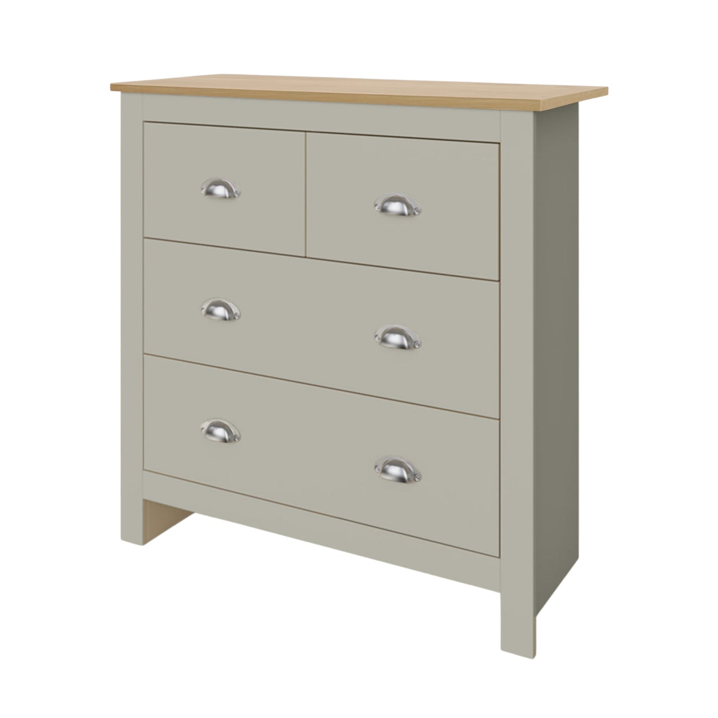 Modern Grey Storage, Melamine Finish - LANCASTER 4 Drawer Chest