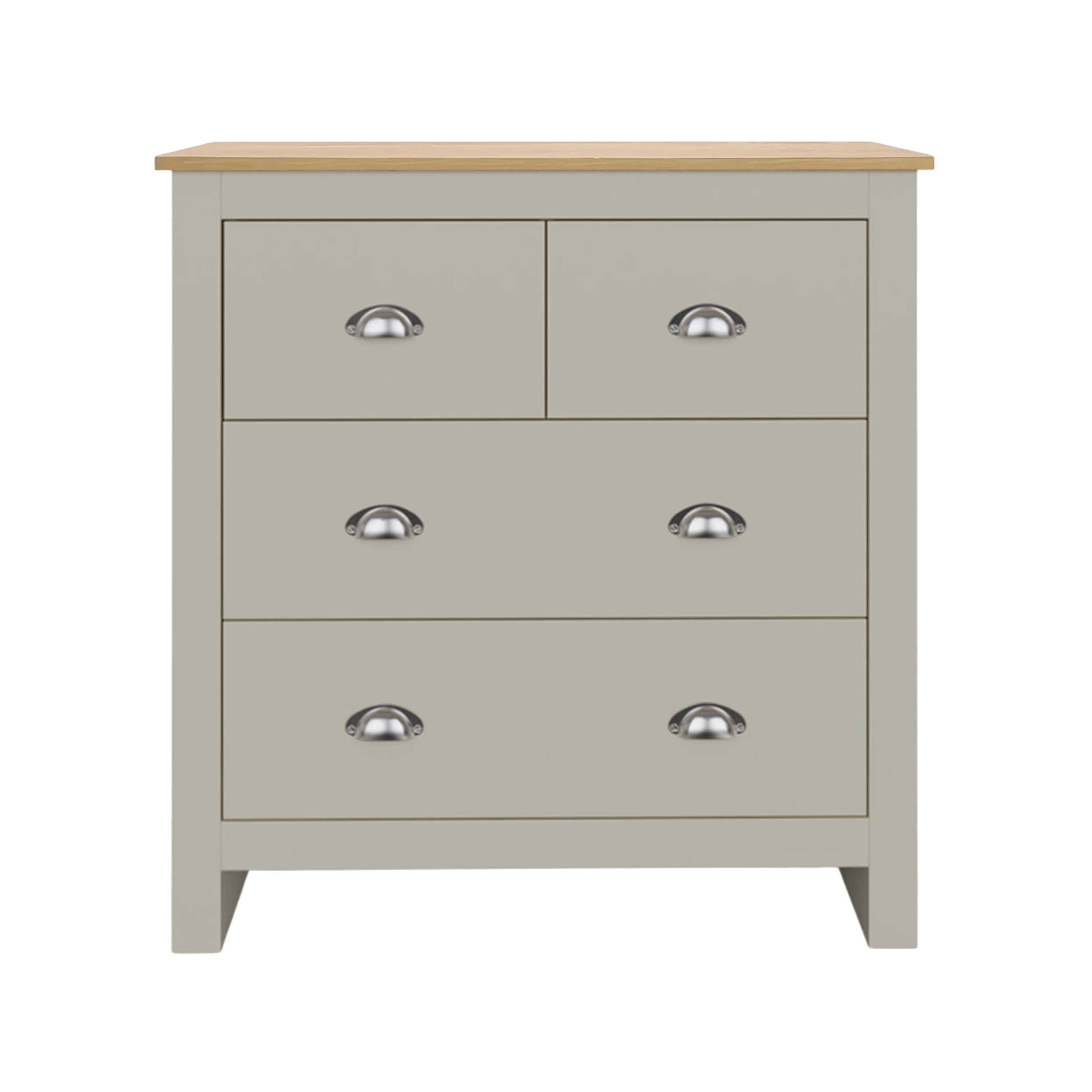Modern Grey Storage, Melamine Finish - LANCASTER 4 Drawer Chest