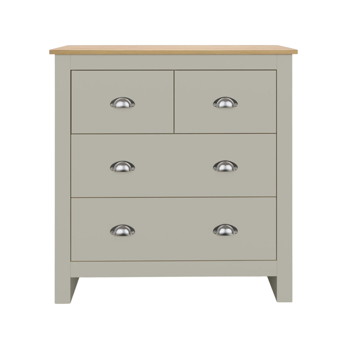 Modern Grey Storage, Melamine Finish - LANCASTER 4 Drawer Chest