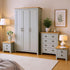 Modern Grey Bedroom Set, Particleboard & MDF - LANCASTER 4PC SET GREY