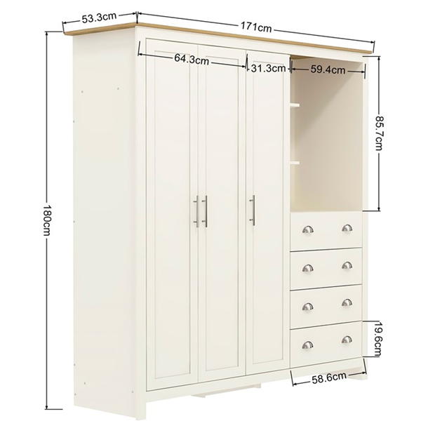 Modern Storage Cabinet, Particleboard & MDF - LANCASTER COMBINE UNIT BEIGE